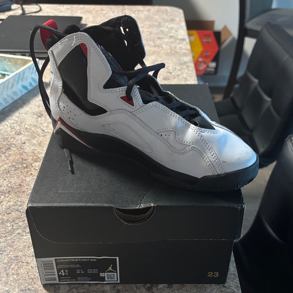 Jordan Men's White, Black, and Red Athletic Shoes